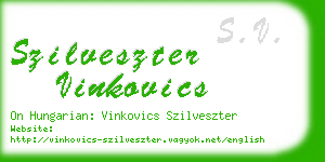 szilveszter vinkovics business card